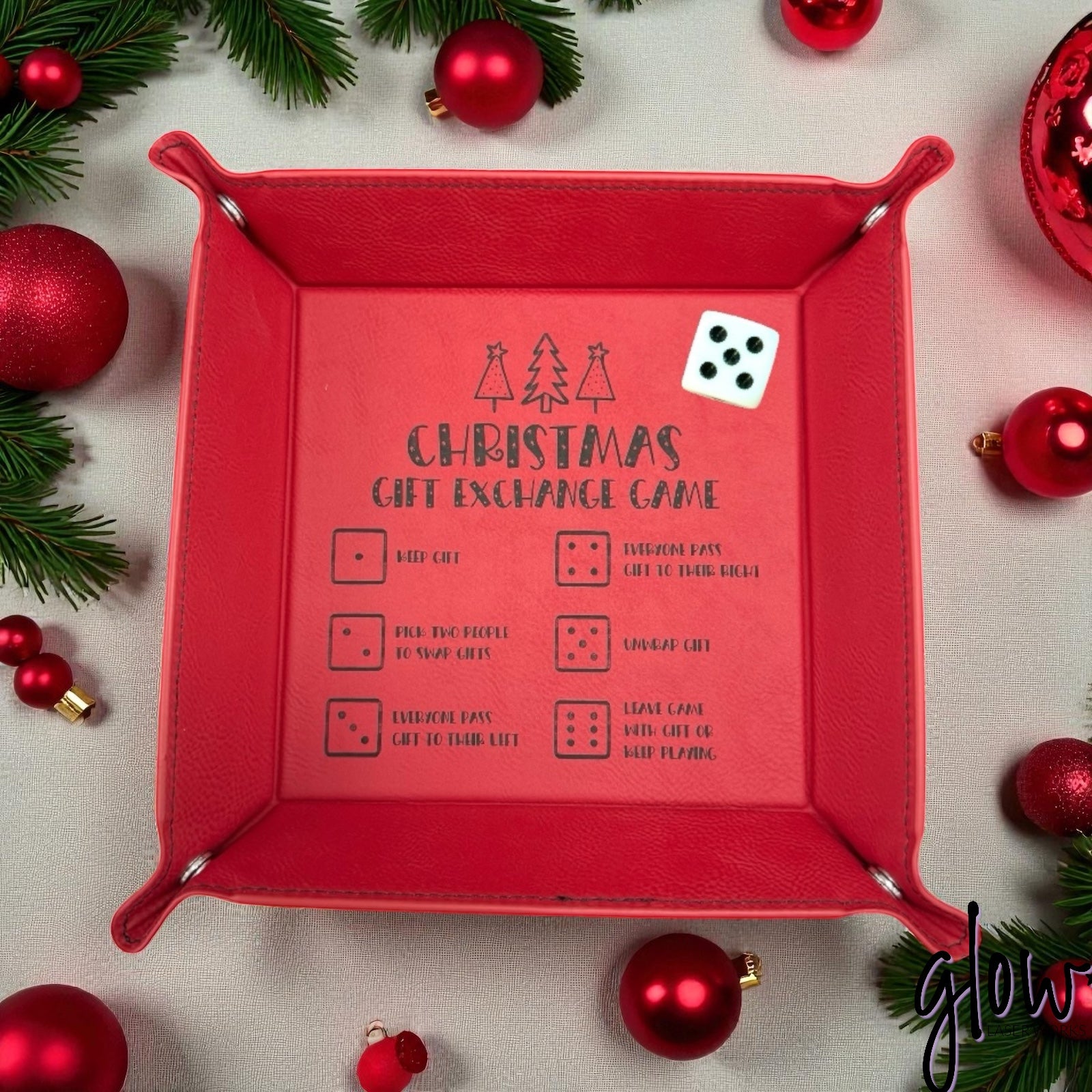 Christmas Gift Exchange Game Snap Tray - Holiday Party Fun