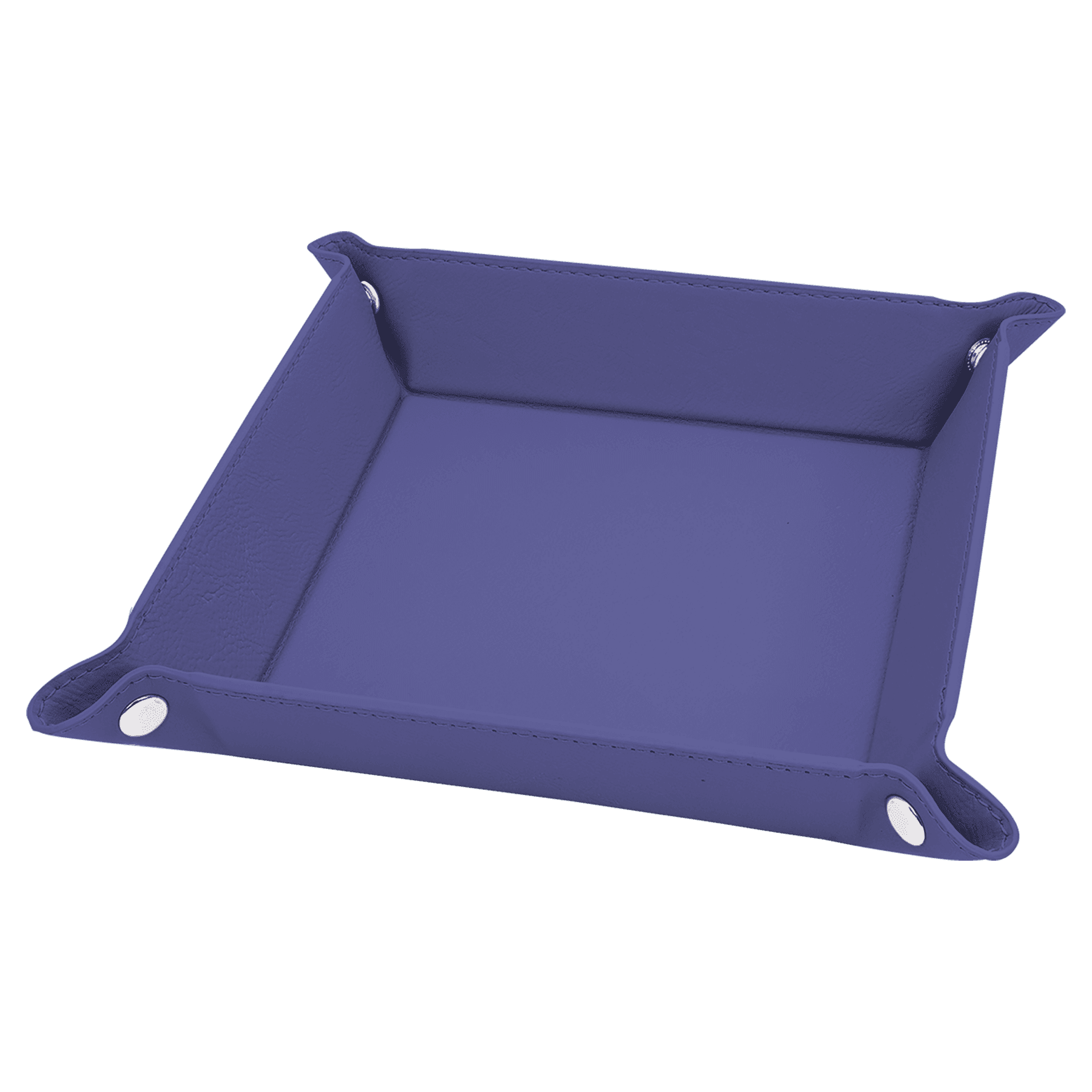 "Handwritten Notes" Engraved Leatherette Snap Valet Tray 6”x6”