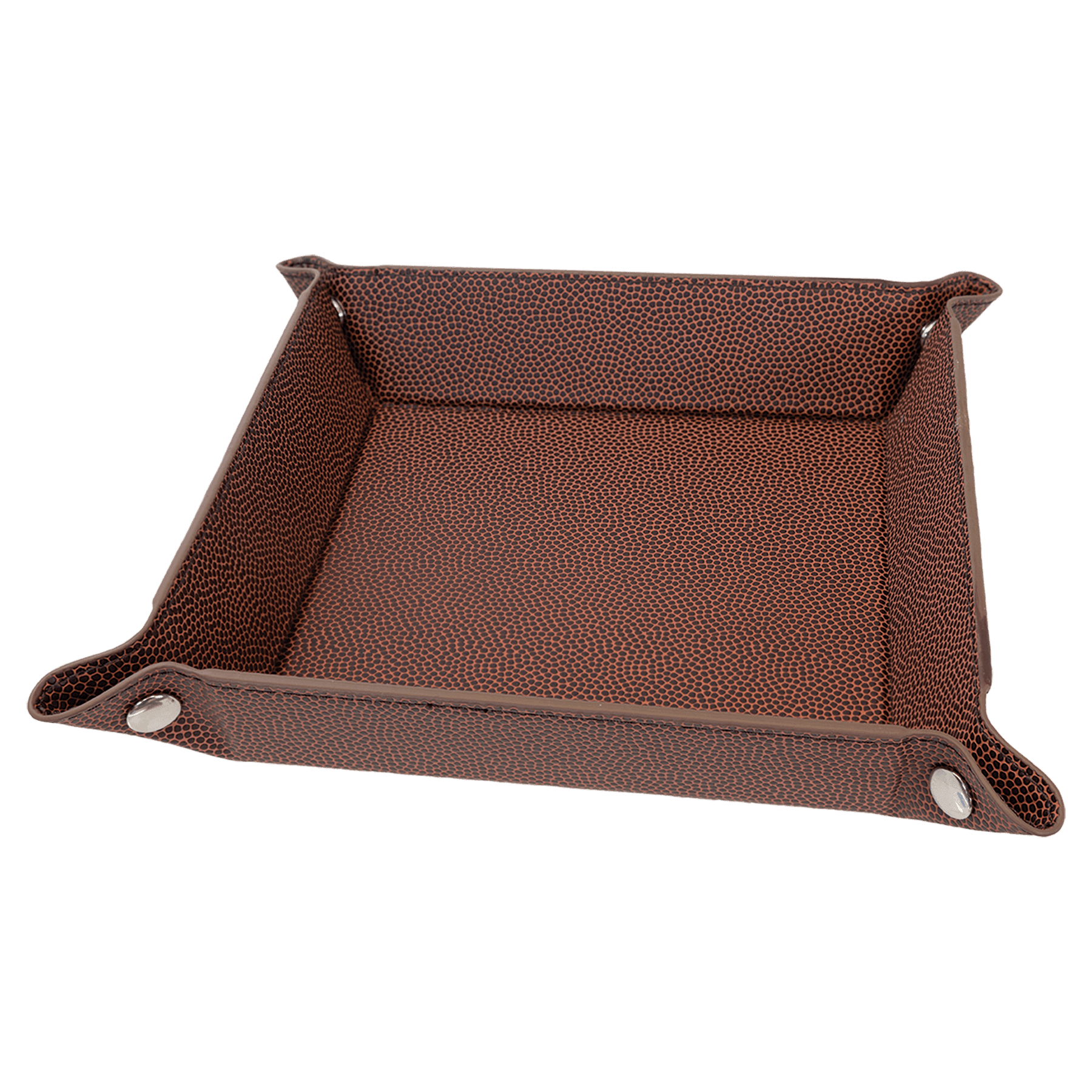"Handwritten Notes" Engraved Leatherette Snap Valet Tray 6”x6”