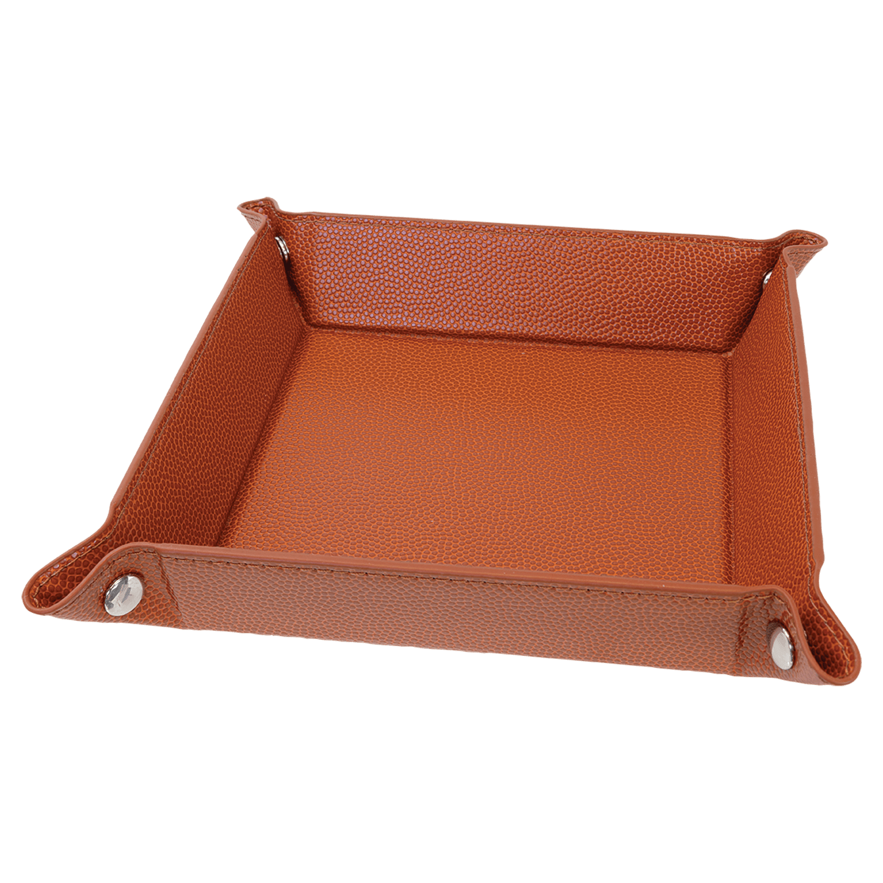 "Handwritten Notes" Engraved Leatherette Snap Valet Tray 6”x6”