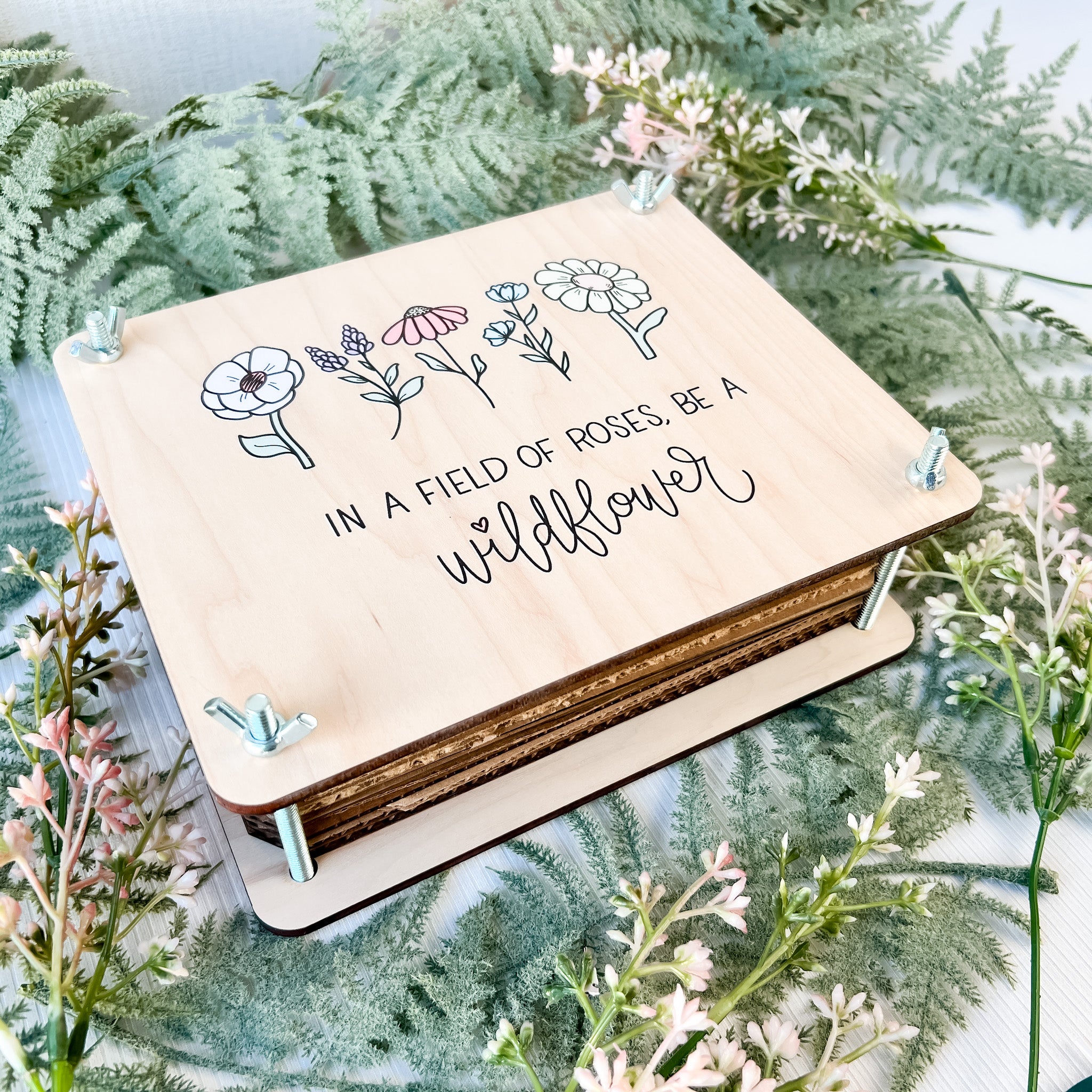 Large Flower Press - In a Field of Roses, Be a Wildflower