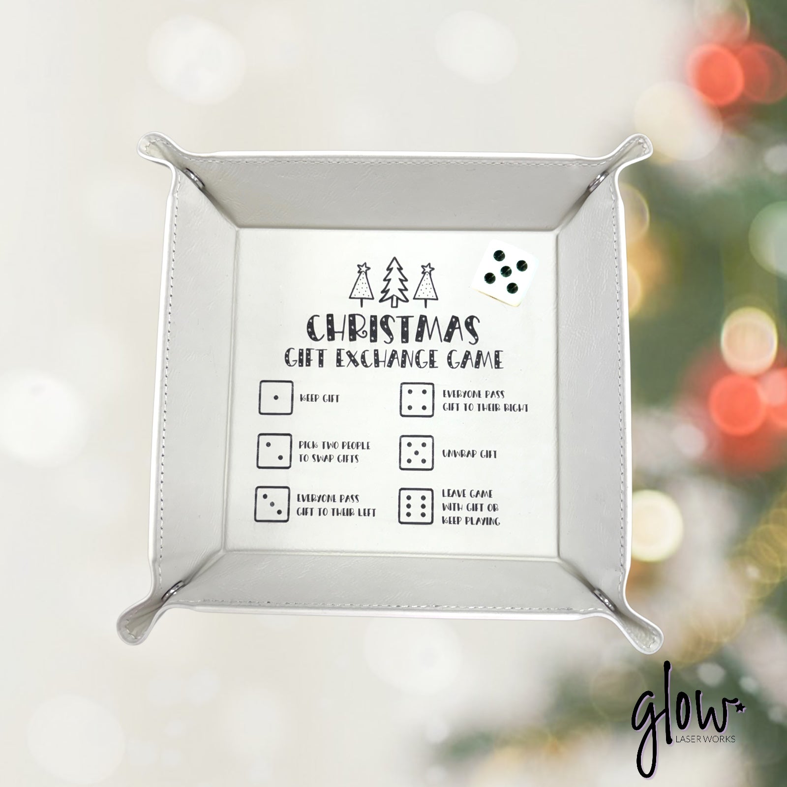 Christmas Gift Exchange Game Snap Tray - Holiday Party Fun