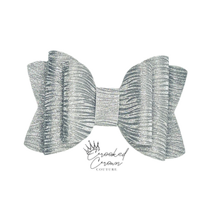 Silver Shimmer Wave 4” Hair Bow