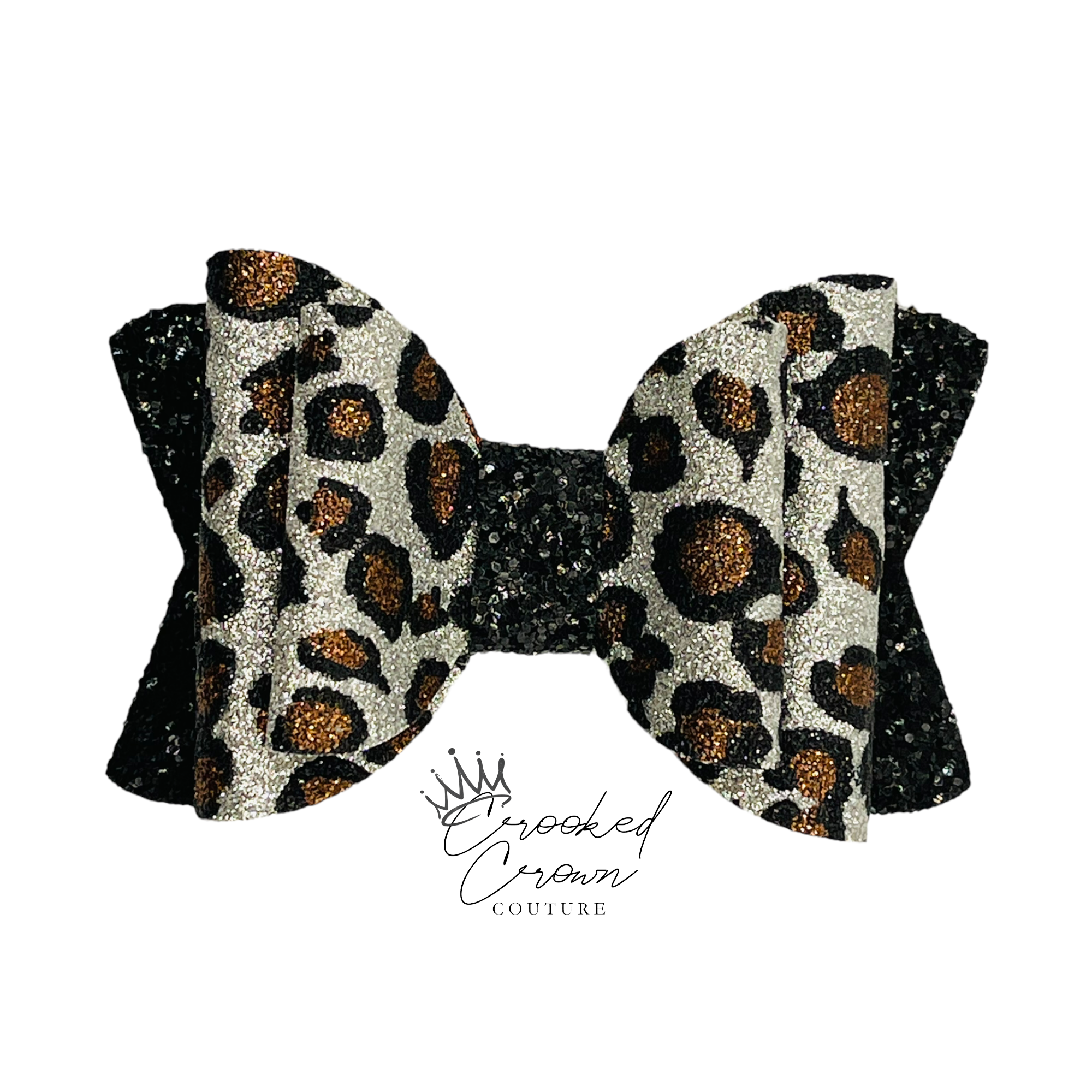 Leopard Double Sparkle 4” Hair Bow