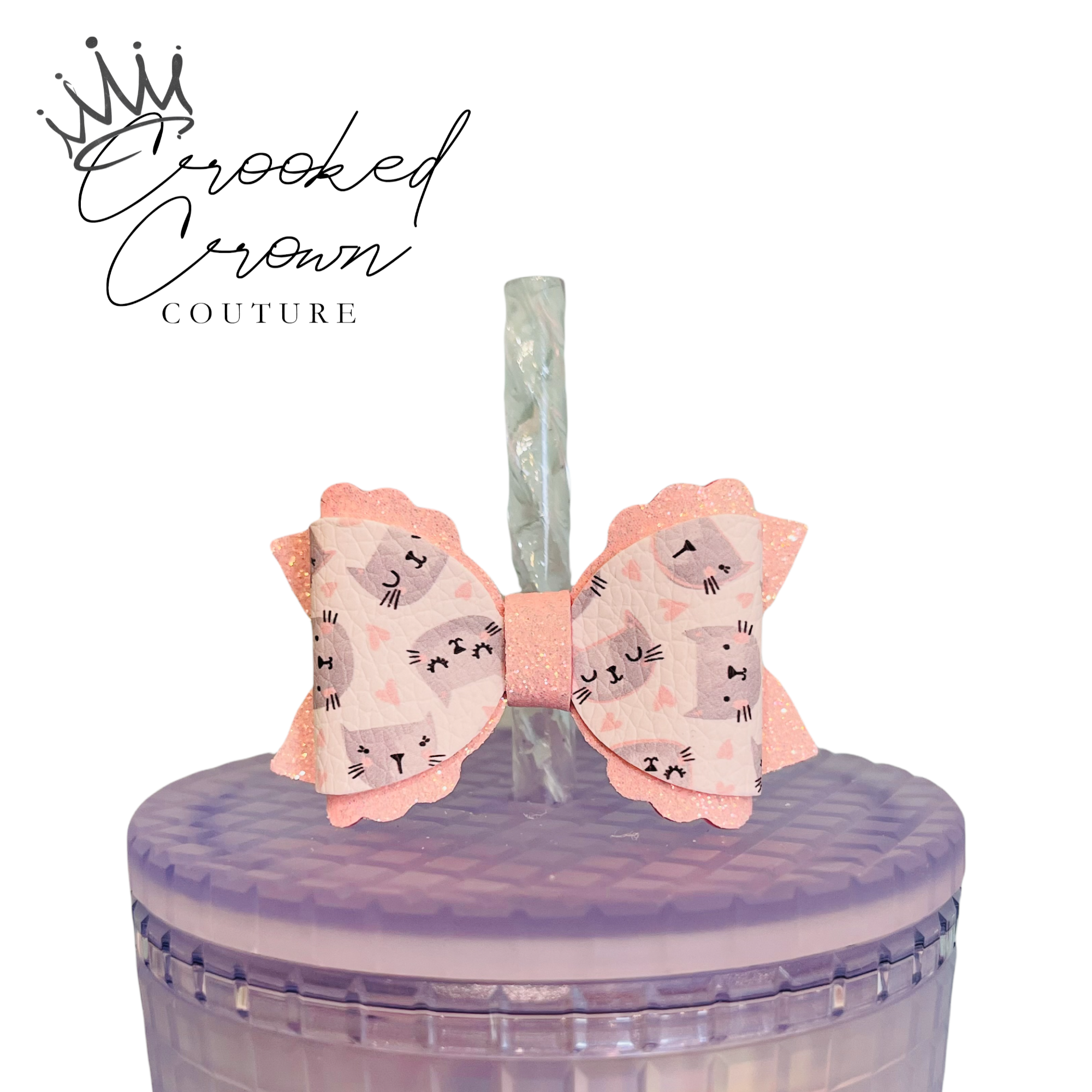 You’re Purrfect Bow Straw Topper