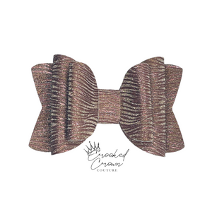 Rose Gold Shimmer Wave 4” Hair Bow