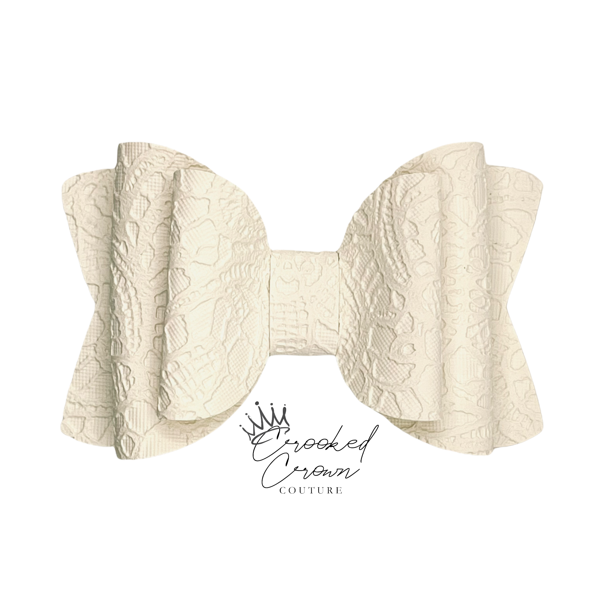 Cream Lace 4” Hair Bow