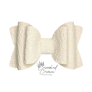 Cream Lace 4” Hair Bow