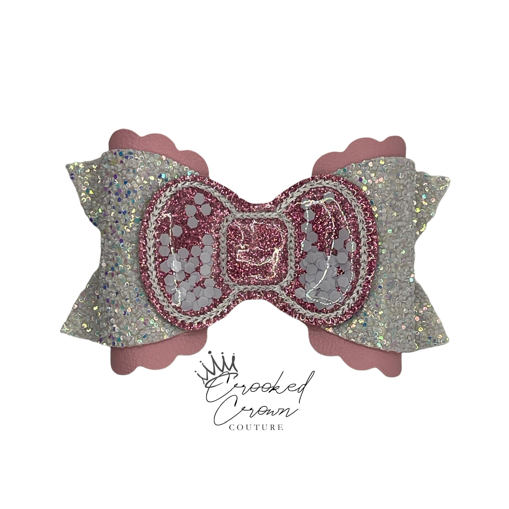 SALE Sparkling Pink Shaker 4” Hair Bow