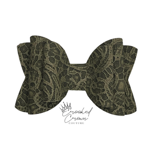 Charcoal Lace 4” Hair Bow
