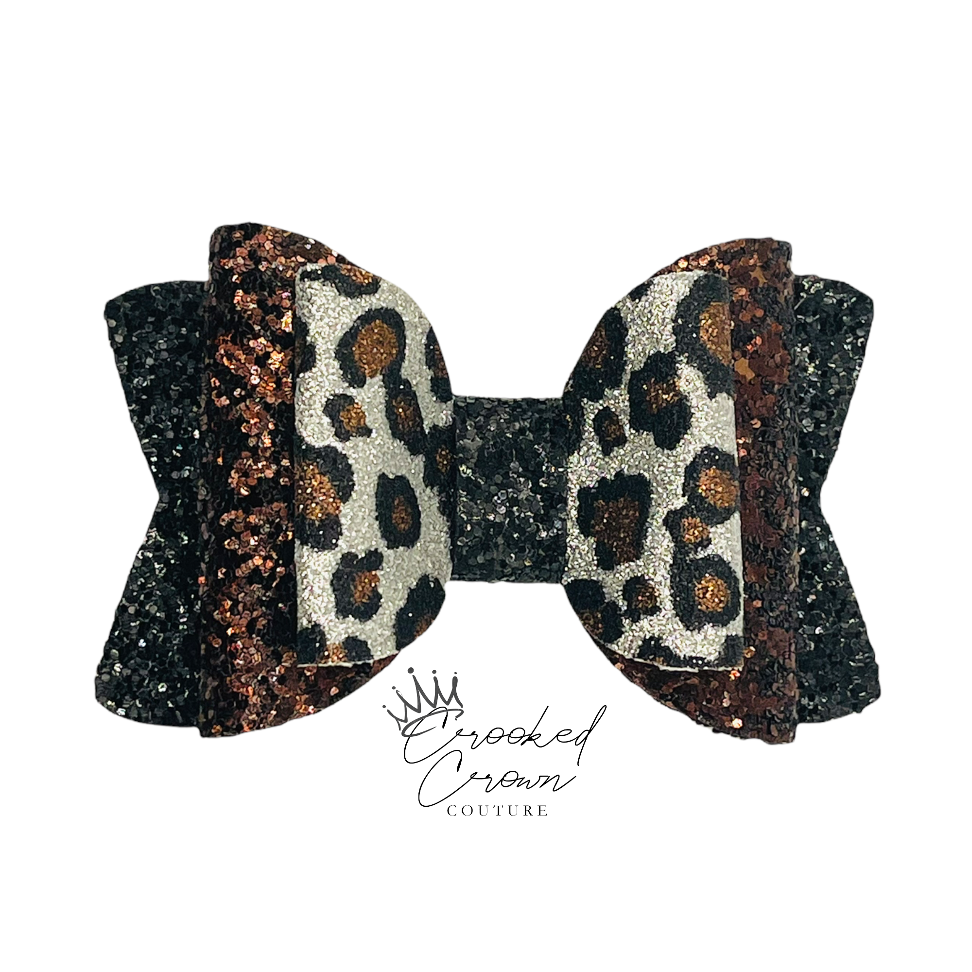 Leopard Sparkle 4” Hair bow