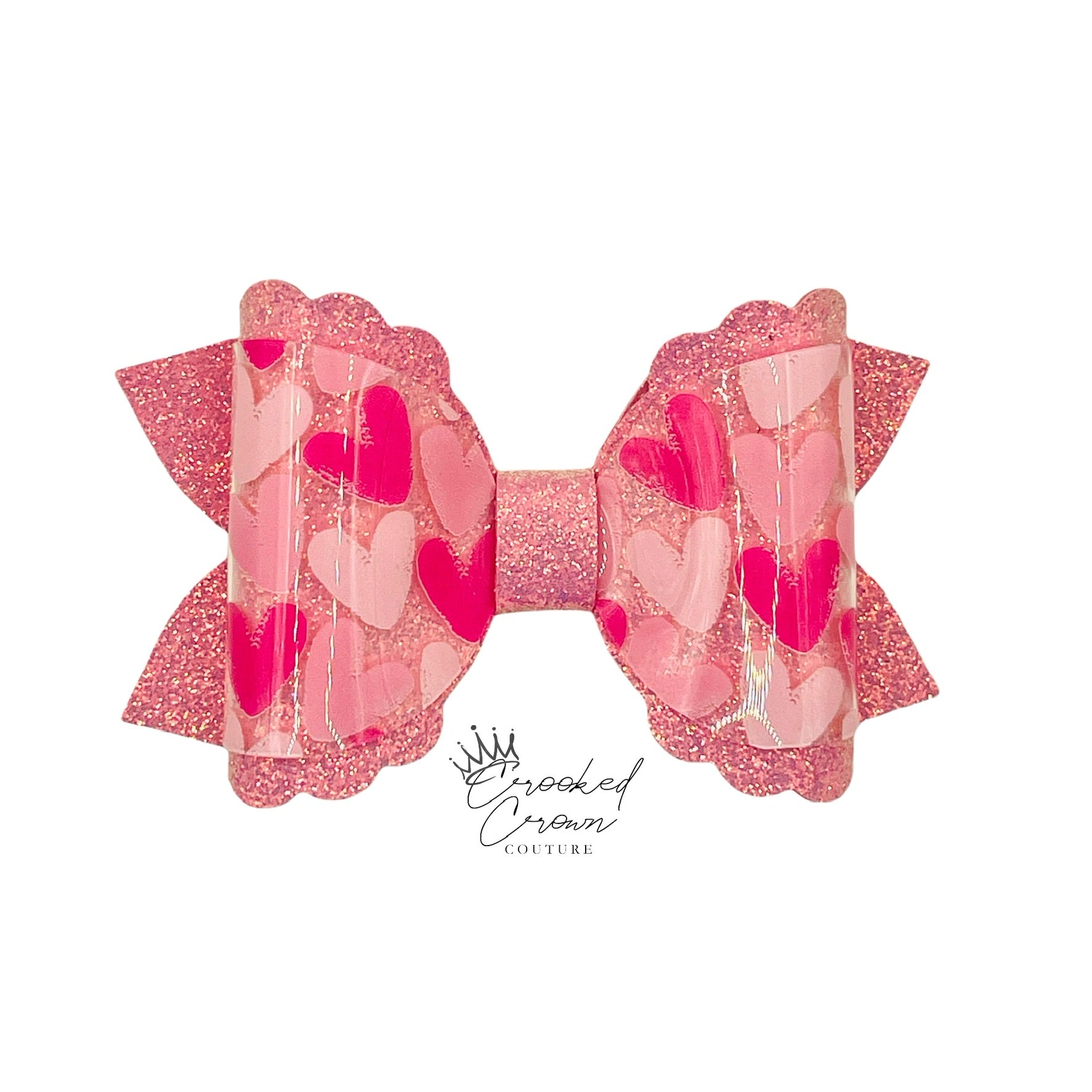 Hearts a la Sparkle 4” Hair Bow