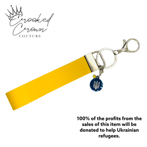 Stand with Ukraine Yellow Key Fob Wristlet