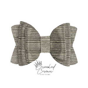 Silver Streak Shimmer 4” Hair Bow