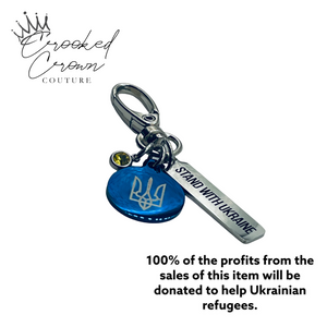 Stand with Ukraine Coin and Tag Clip with Crystal