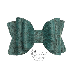Peacock Embossed Lace 4” Hair Bow