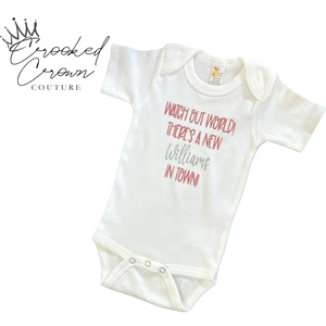 Watch Out World…. Personalized Onesie