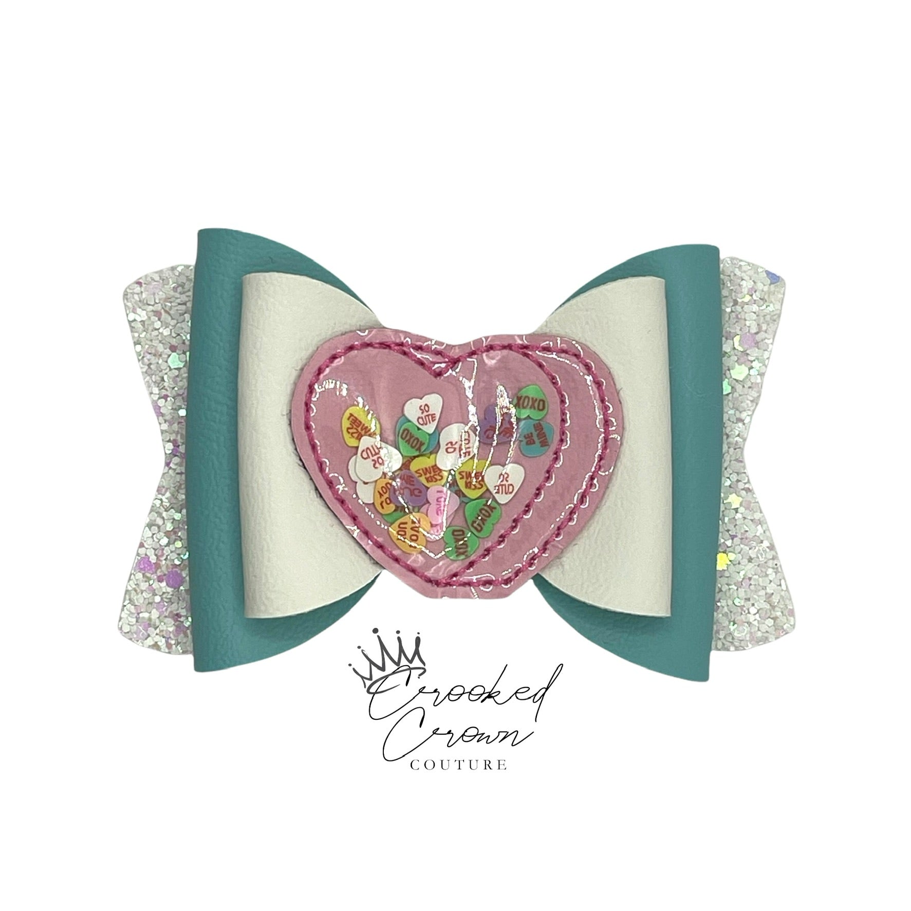 SALE Conversation Hearts Shaker 4” Hair Bow