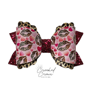 Leopard Lips 4" Hair Bow